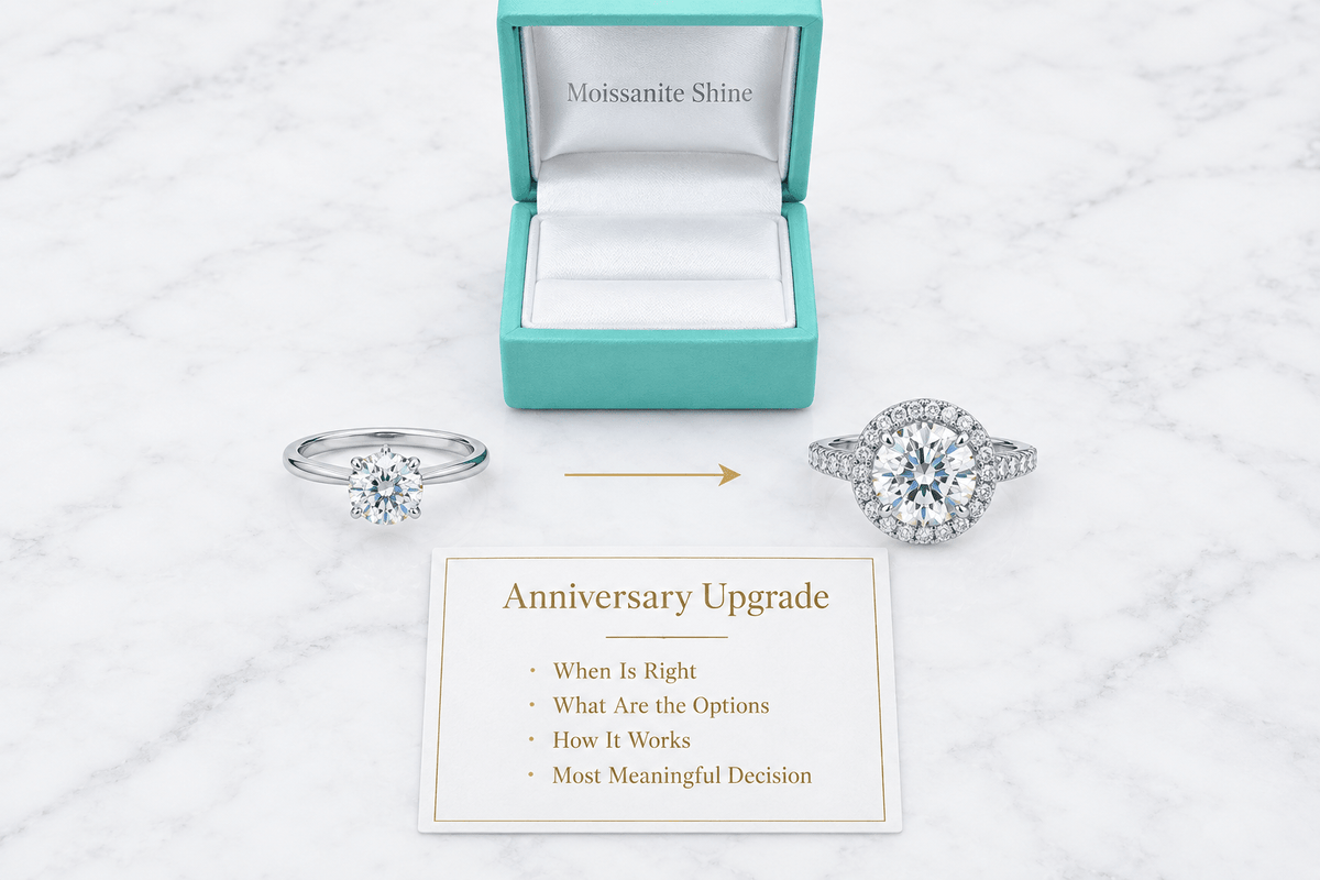 Anniversary Ring Upgrade Guide: When and How to Upgrade Your Ring - Moissanite Shine
