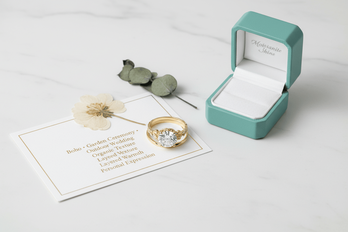 Boho Wedding Jewelry: What Works for an Informal or Garden Ceremony - Moissanite Shine