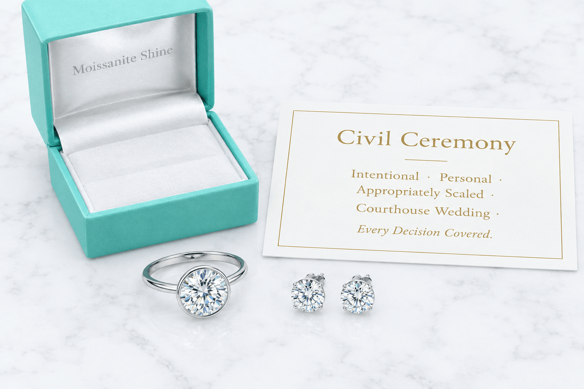 Courthouse Wedding Jewelry: What to Wear for a Civil Ceremony - Moissanite Shine