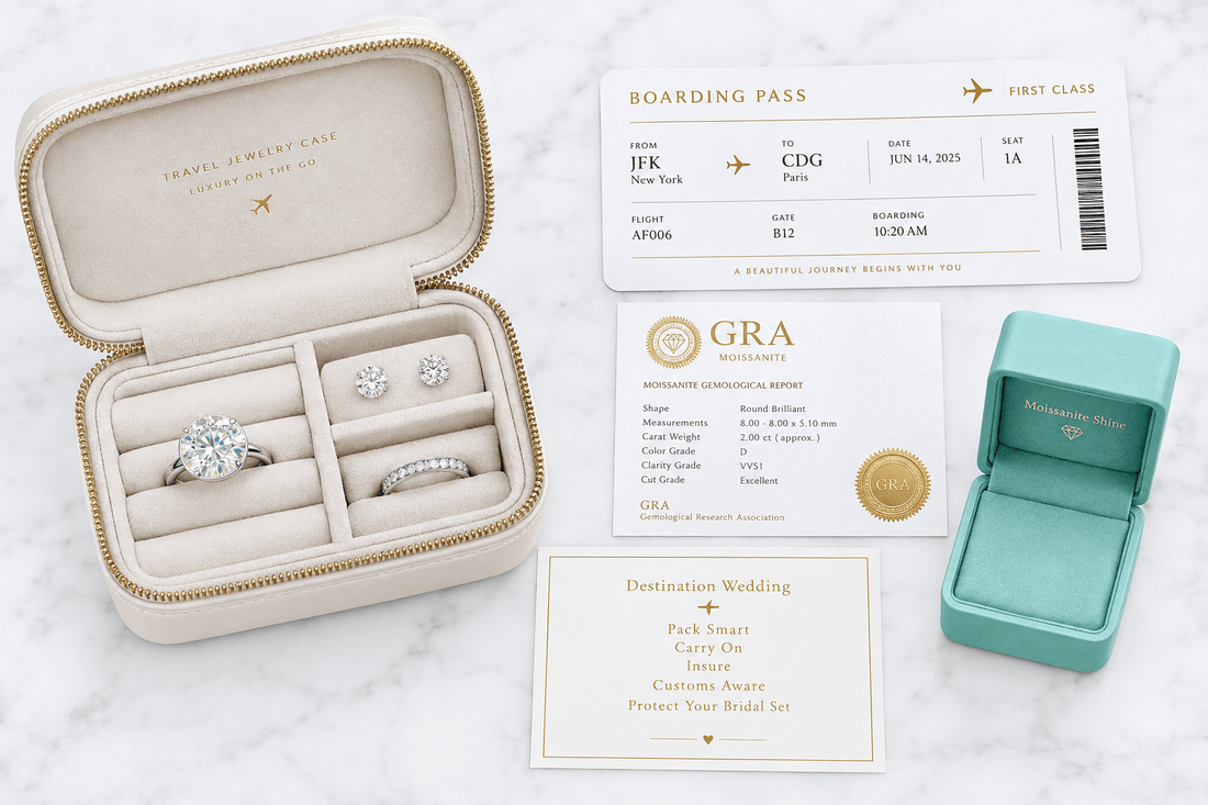Destination Wedding Jewelry: How to Travel Safely with Fine Jewelry - Moissanite Shine