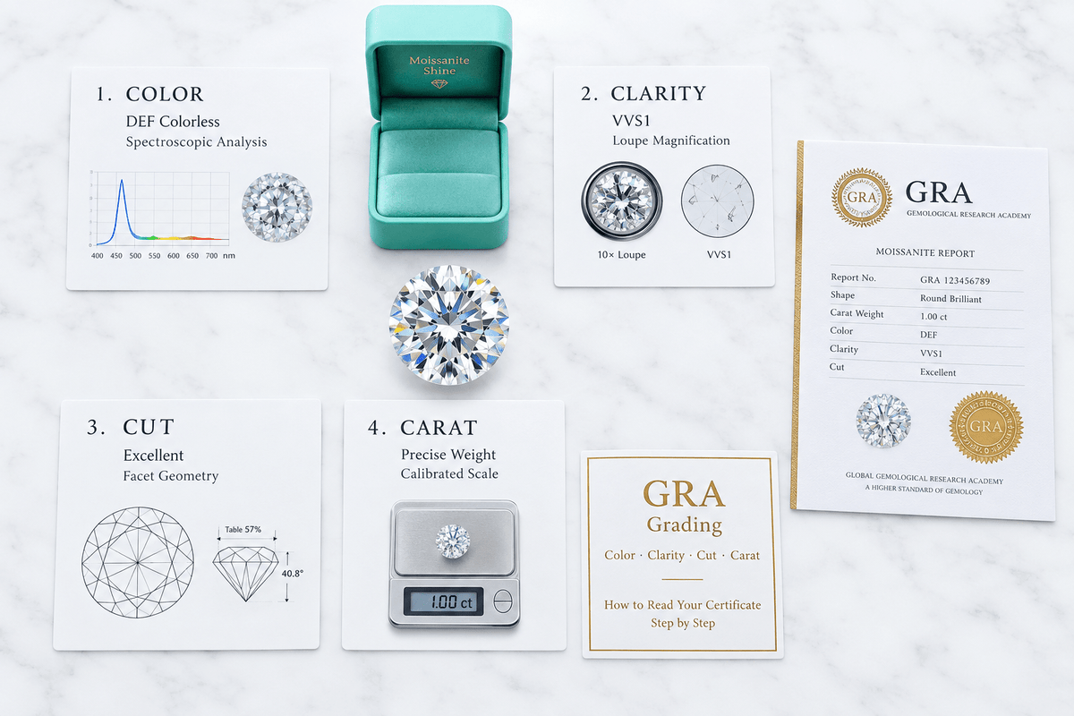 How Moissanite Is Graded: The GRA Grading Process Step by Step - Moissanite Shine
