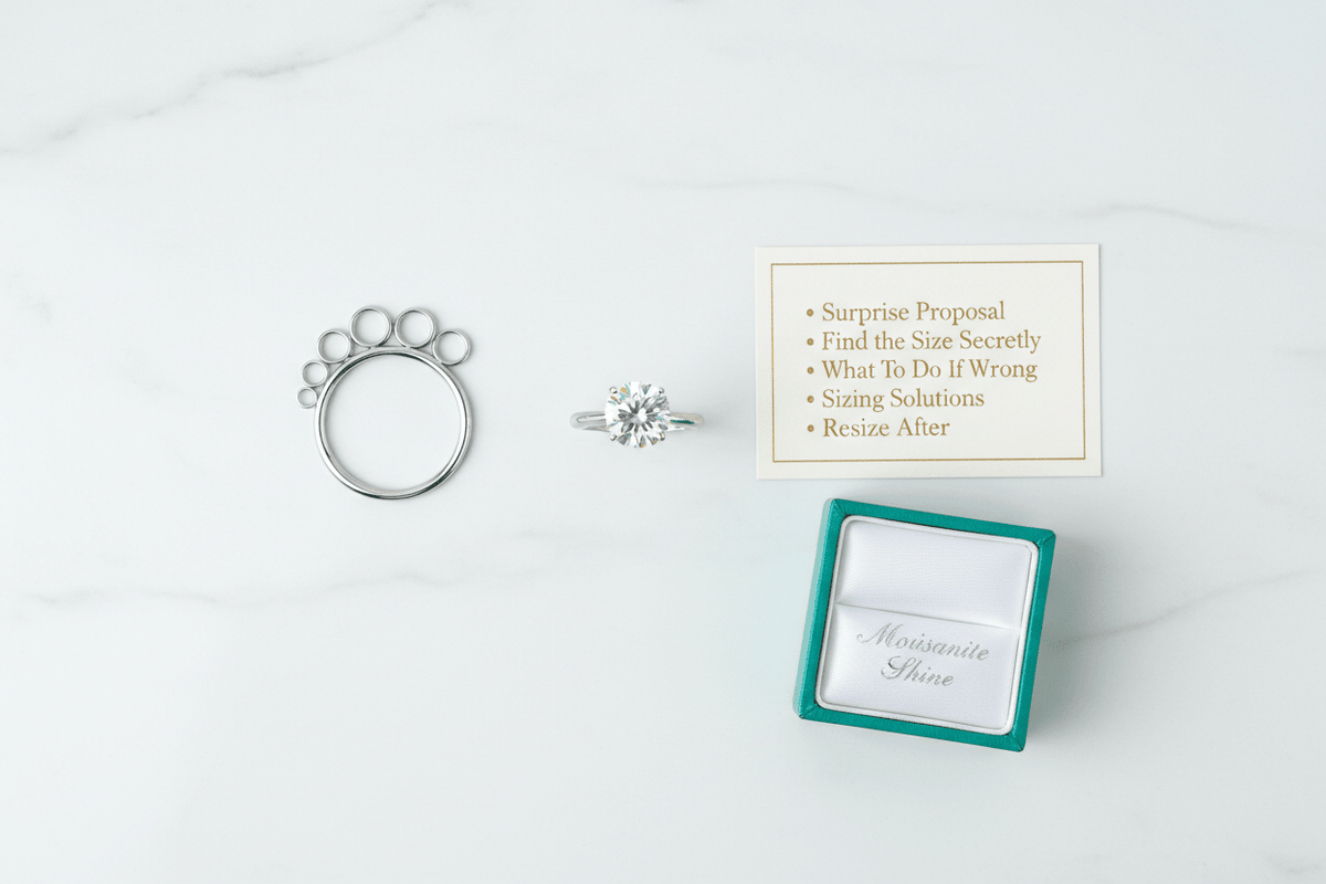 How to Buy an Engagement Ring Without Knowing Her Ring Size - Moissanite Shine