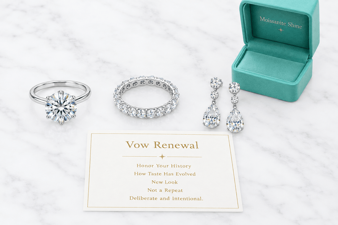 How to Choose a Vow Renewal Jewelry Set: A Complete Guide - Moissanite Shine