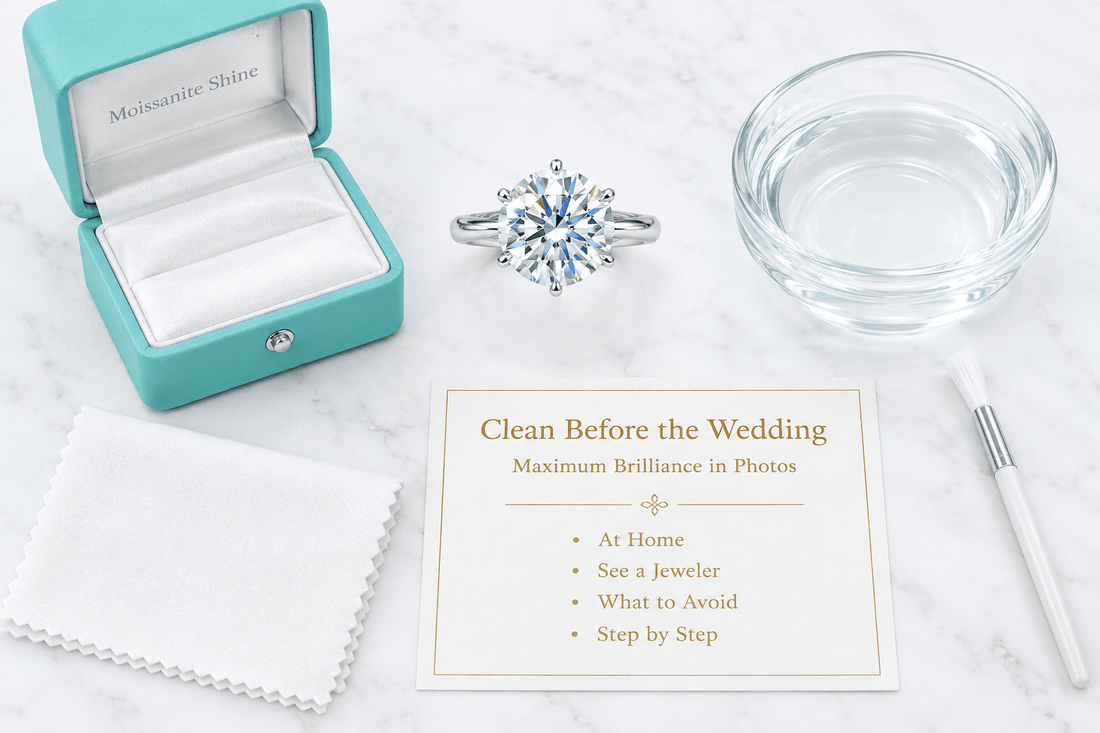 How to Clean Your Moissanite Engagement Ring Before the Wedding Day - Moissanite Shine