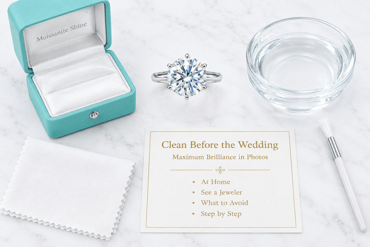 How to Clean Your Moissanite Engagement Ring Before the Wedding Day - Moissanite Shine