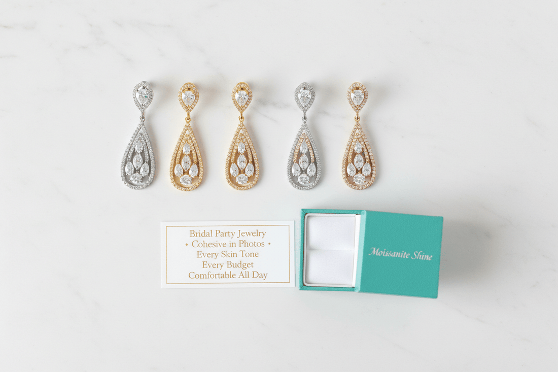 How to Coordinate Bridal Party Jewelry Across Different Skin Tones and Budgets - Moissanite Shine