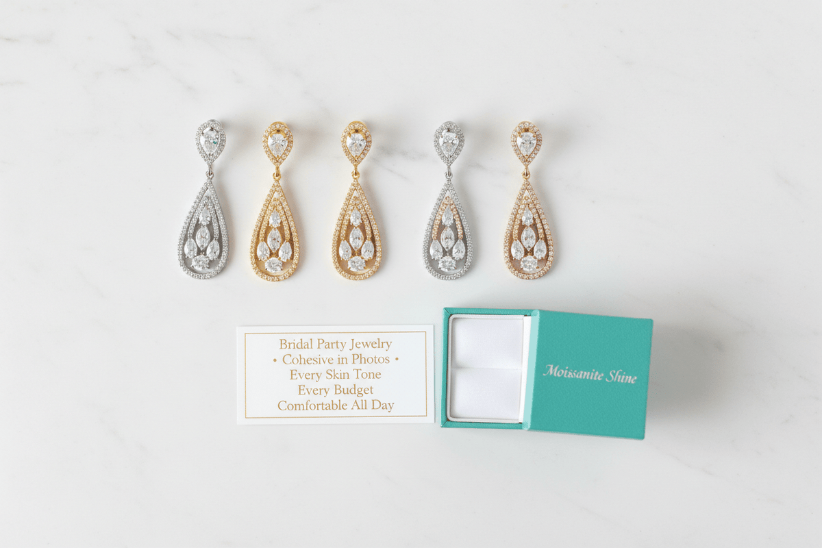 How to Coordinate Bridal Party Jewelry Across Different Skin Tones and Budgets - Moissanite Shine
