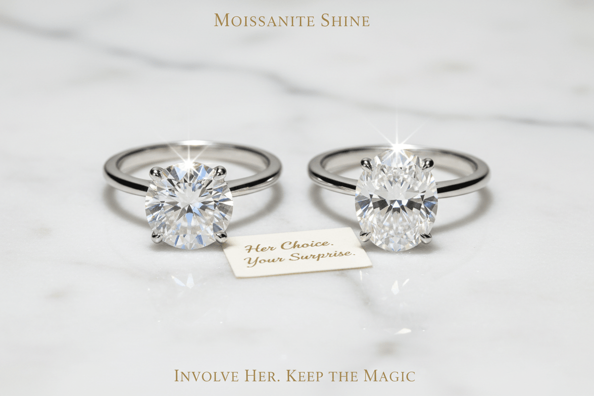 How to Involve Her in Choosing the Ring Without Ruining the Surprise - Moissanite Shine