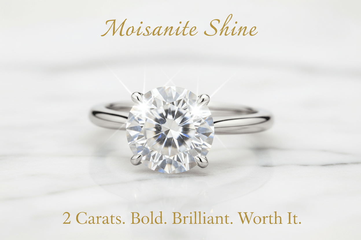 Is 2 Carat Moissanite Too Big? A Visual & Practical Guide - Moissanite Shine