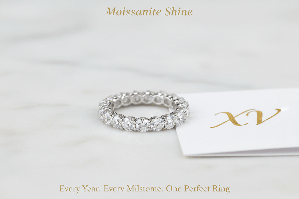 Moissanite Anniversary Ring Buying Guide: How to Choose the Perfect Milestone Gift - Moissanite Shine