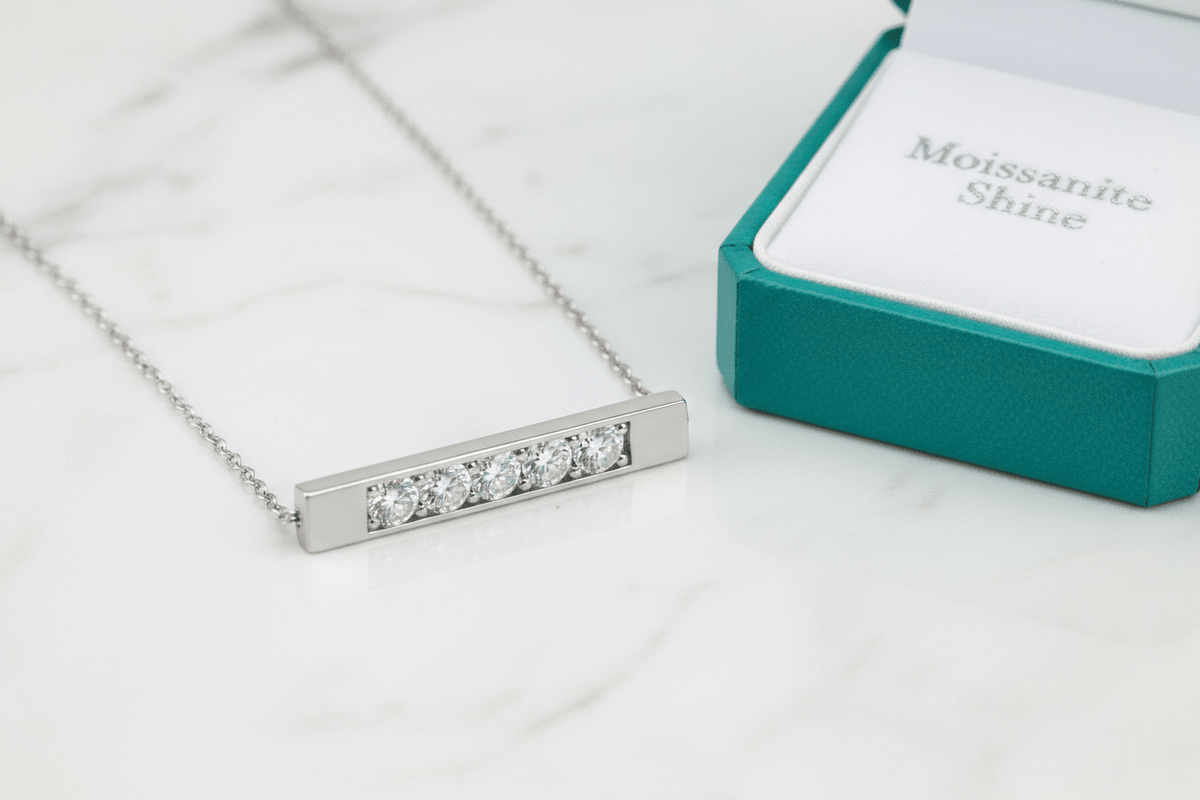 Moissanite Bar Necklace: The Complete Style Guide - Moissanite Shine