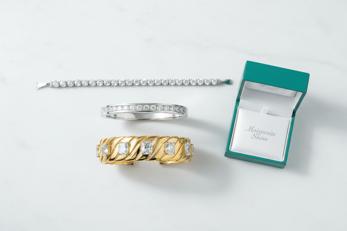 Moissanite Bracelet Style Guide: Tennis, Bangles & How to Wear Them - Moissanite Shine