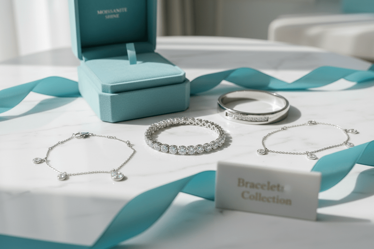 Moissanite Bracelets Guide: Tennis, Bangles, Cuffs & How to Choose - Moissanite Shine