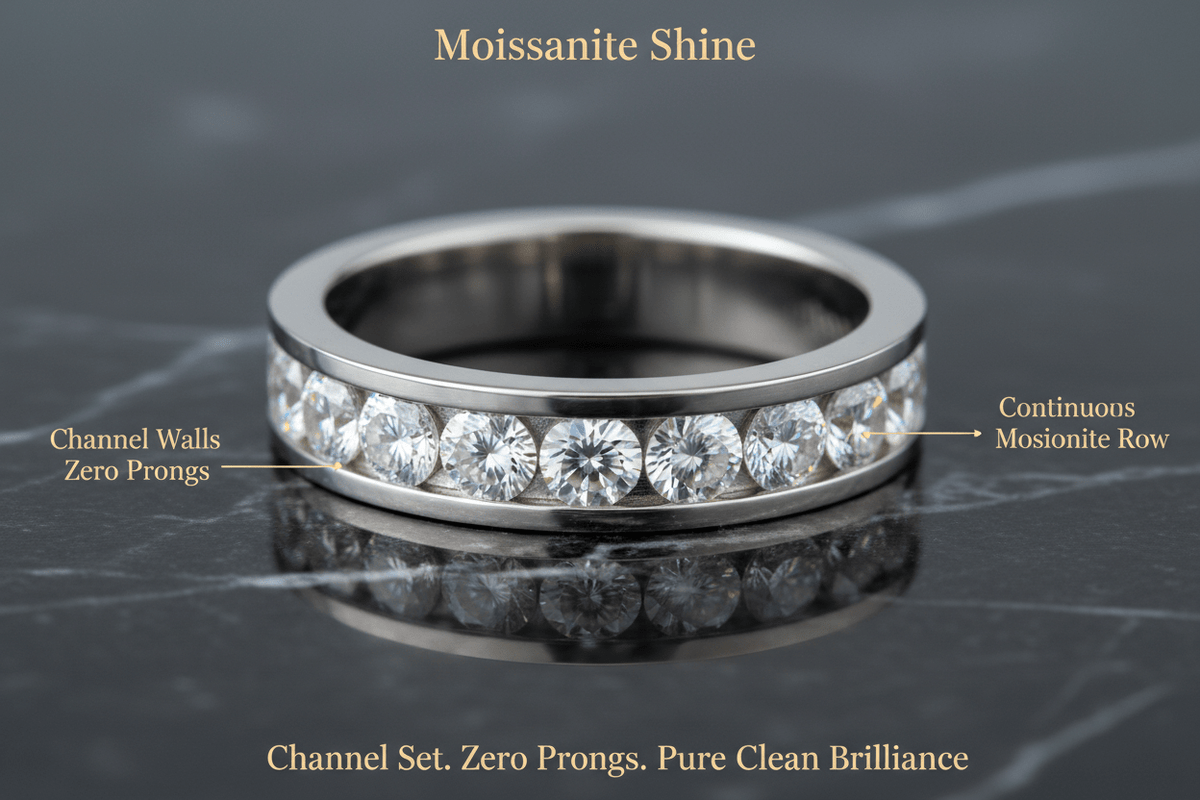 Moissanite Channel Setting: The Complete Guide to a Clean, Secure Band - Moissanite Shine