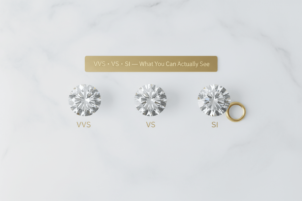 Moissanite Clarity Guide: VVS, VS, SI — What Actually Matters? - Moissanite Shine