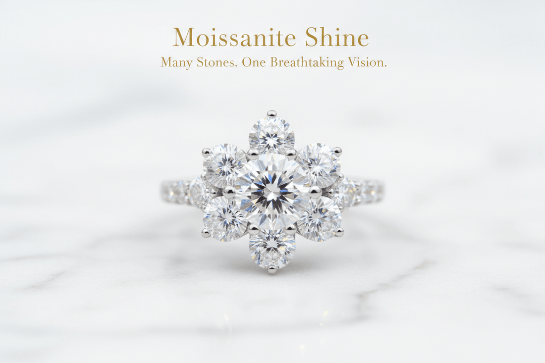 Moissanite Cluster Ring: The Complete Guide to a Bold and Brilliant Design - Moissanite Shine