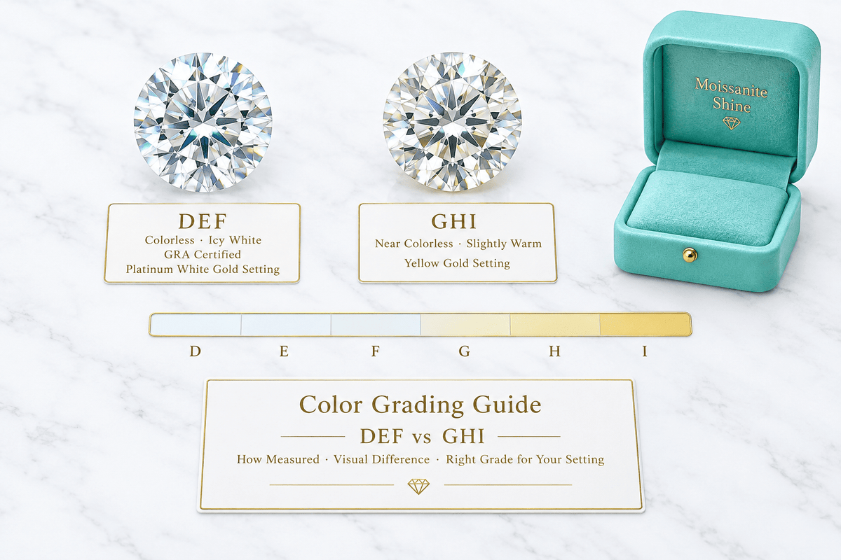 Moissanite Color Grading: How DEF and GHI Are Measured - Moissanite Shine