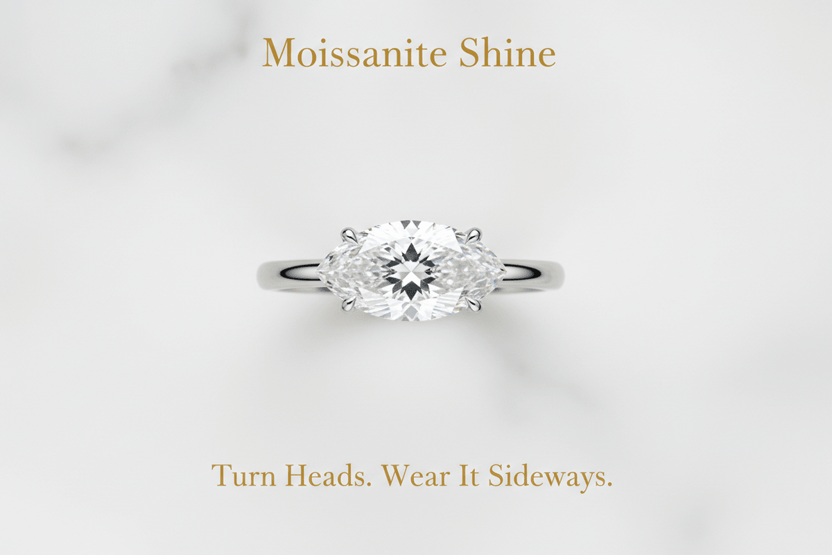 Moissanite East-West Settings: The Horizontal Ring Style That's Turning Heads - Moissanite Shine