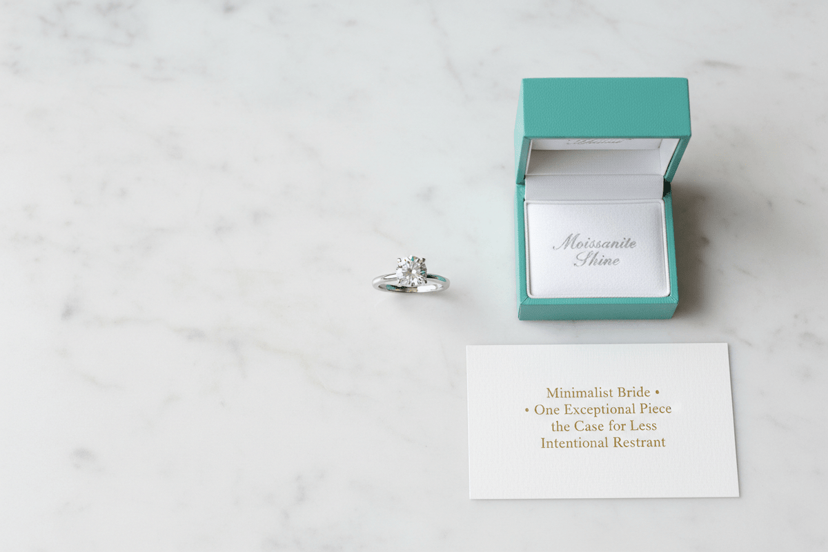 Moissanite for Minimalist Brides: The Case for Less Jewelry, Not More - Moissanite Shine
