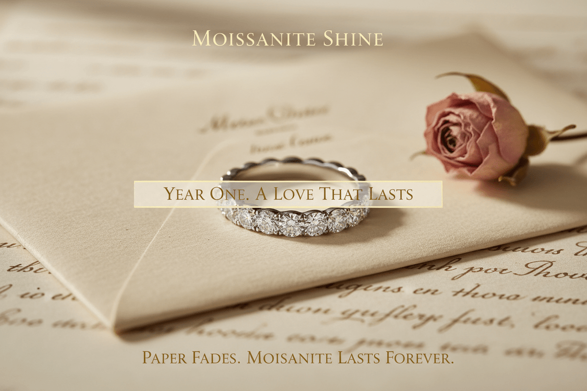 Moissanite for the First Anniversary: A Ring That Outlasts Paper - Moissanite Shine