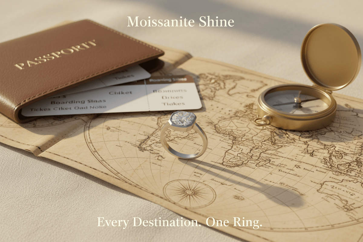 Moissanite for Travel: The Ring That Goes Everywhere Safely - Moissanite Shine