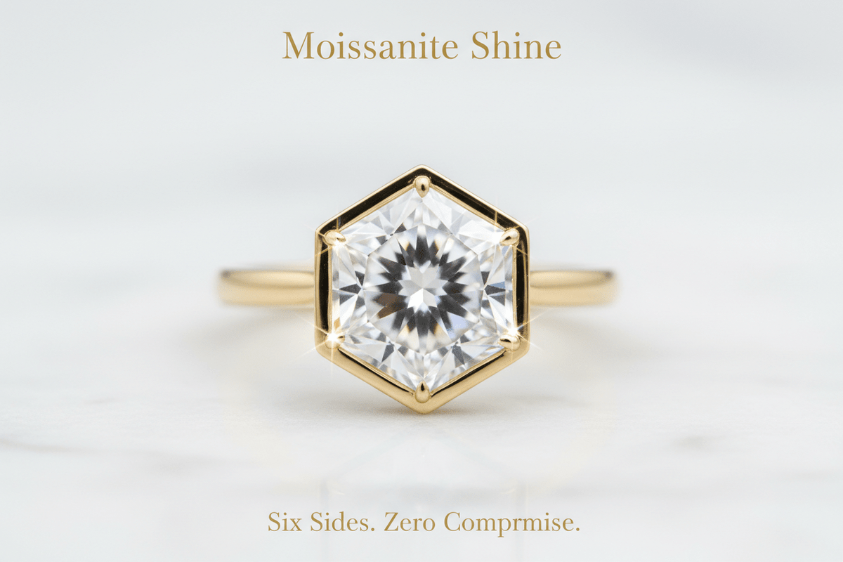 Moissanite Hexagon Cut: The Complete Guide - Moissanite Shine