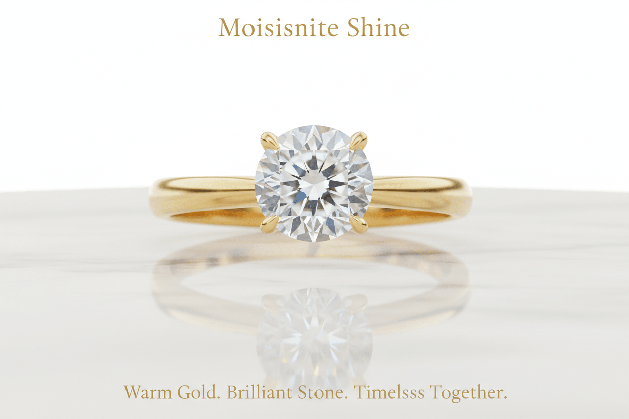 Moissanite in Yellow Gold: The Complete Guide to the Warmest Combination in Fine Jewelry - Moissanite Shine