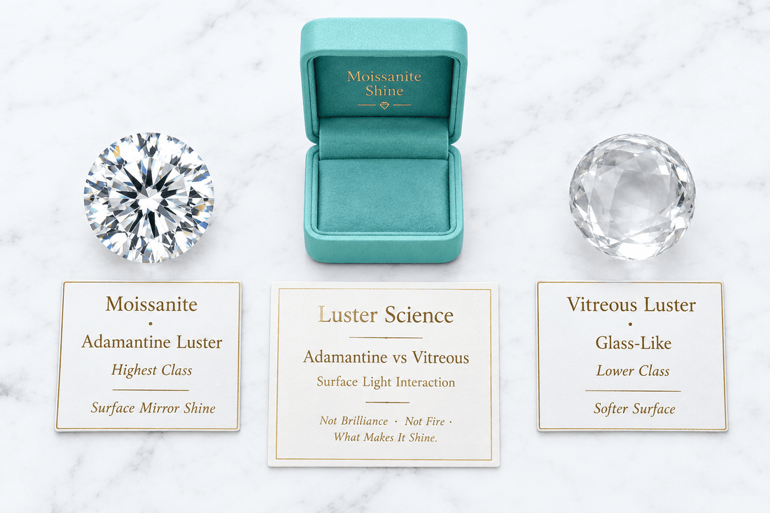 Moissanite Luster: Adamantine vs Vitreous — What Makes It Shine - Moissanite Shine