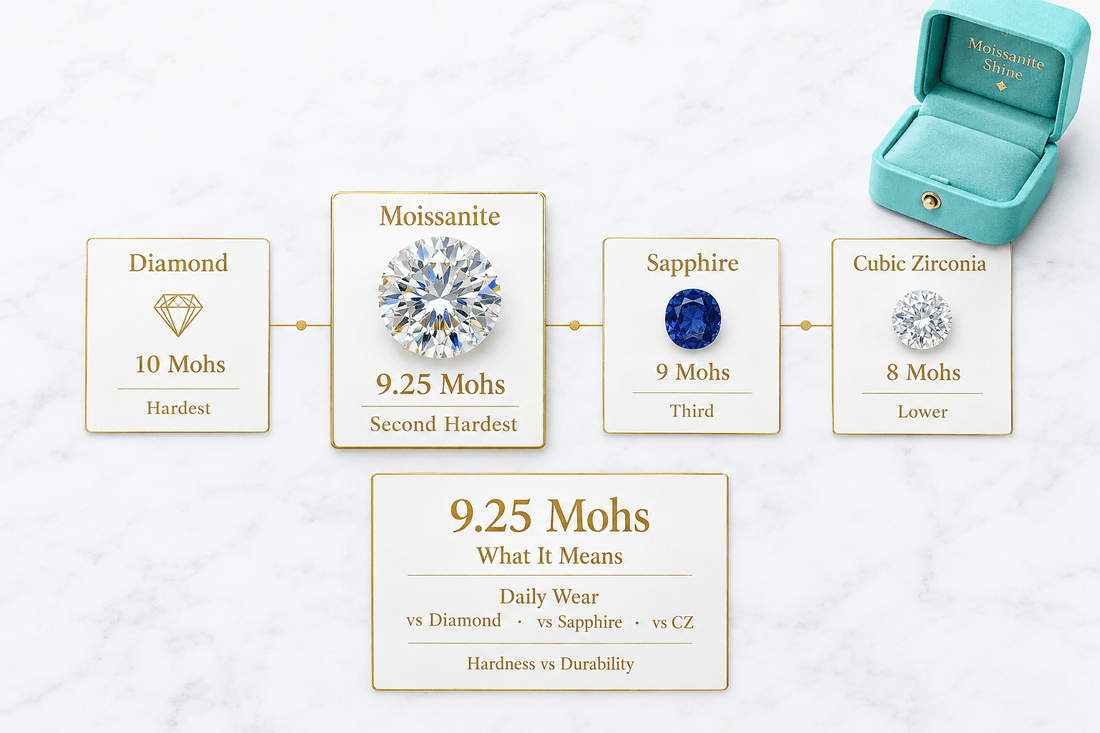Moissanite Mohs Hardness: What 9.25 Actually Means - Moissanite Shine