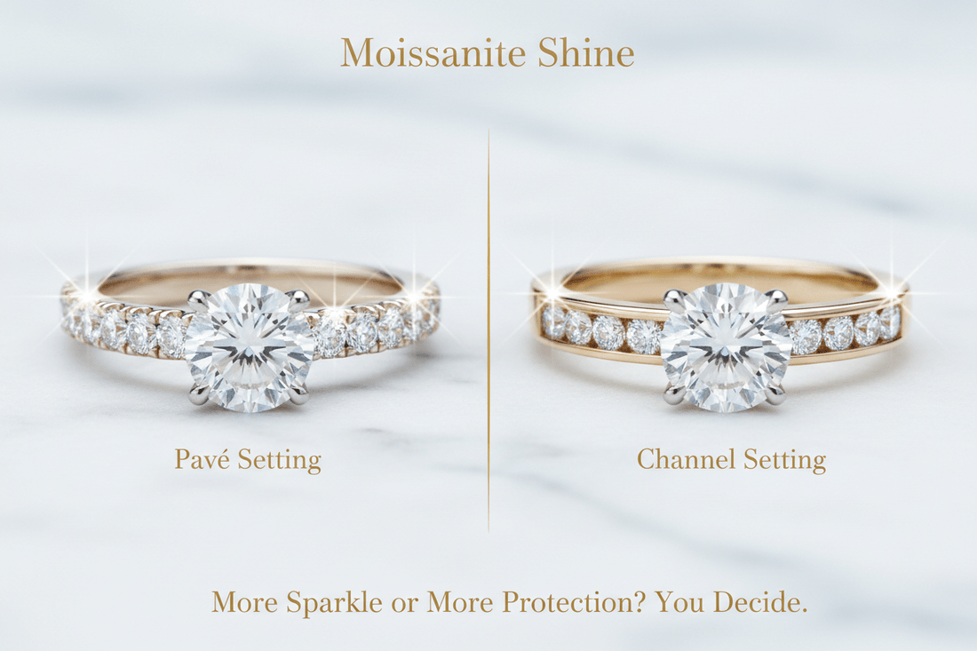 Moissanite Pavé vs. Channel Setting: Complete Comparison - Moissanite Shine