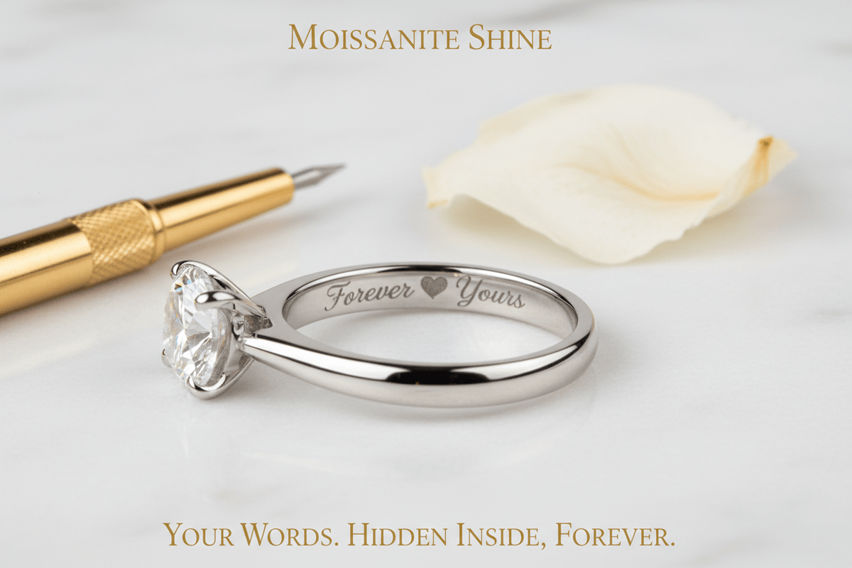 Moissanite Ring Engraving: The Complete Guide to Personalizing Your Ring - Moissanite Shine