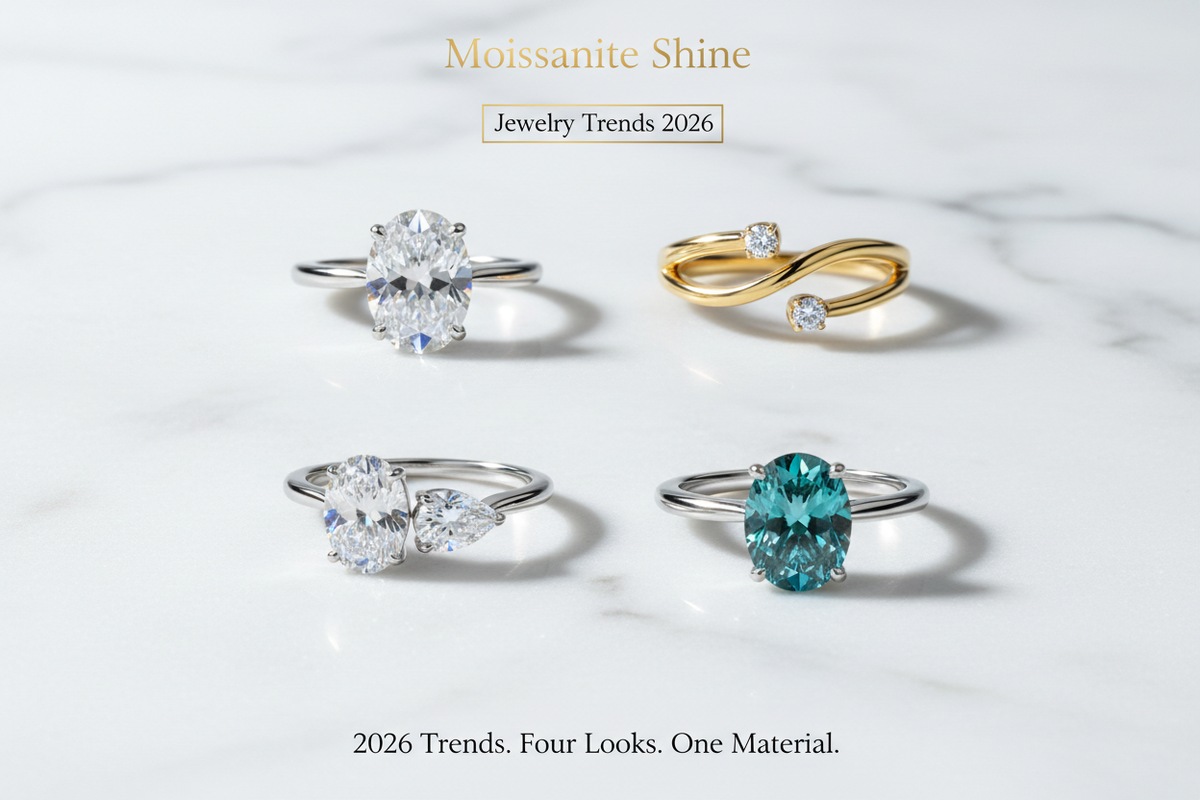 D Color VVS1 Moissanite Engagement Ring, Wedding Band & Fine Jewelry. Handcrafted, conflict-free, lifetime warranty, free US shipping, trade-up program at full value.