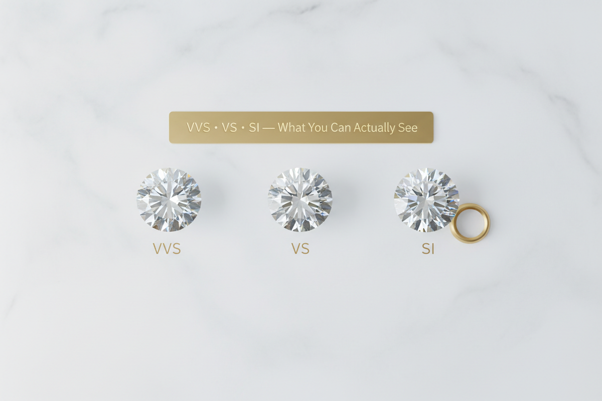 D Color VVS1 Moissanite Engagement Ring, Wedding Band & Fine Jewelry. Handcrafted, conflict-free, lifetime warranty, free US shipping, trade-up program at full value.