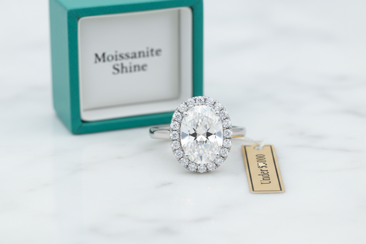 Shop handcrafted D-color VVS1 Moissanite halo engagement rings at Moissanite Shine. Includes GRA certificate, lifetime warranty & free US shipping.