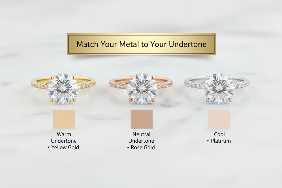 D Color VVS1 Moissanite Engagement Ring, Wedding Band & Fine Jewelry. Handcrafted, conflict-free, lifetime warranty, free US shipping, trade-up program at full value.
