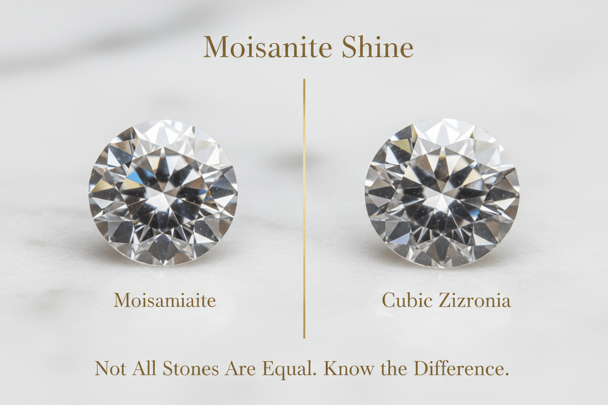 Moissanite vs. Cubic Zirconia: What's the Real Difference? (And Why It Matters) - Moissanite Shine