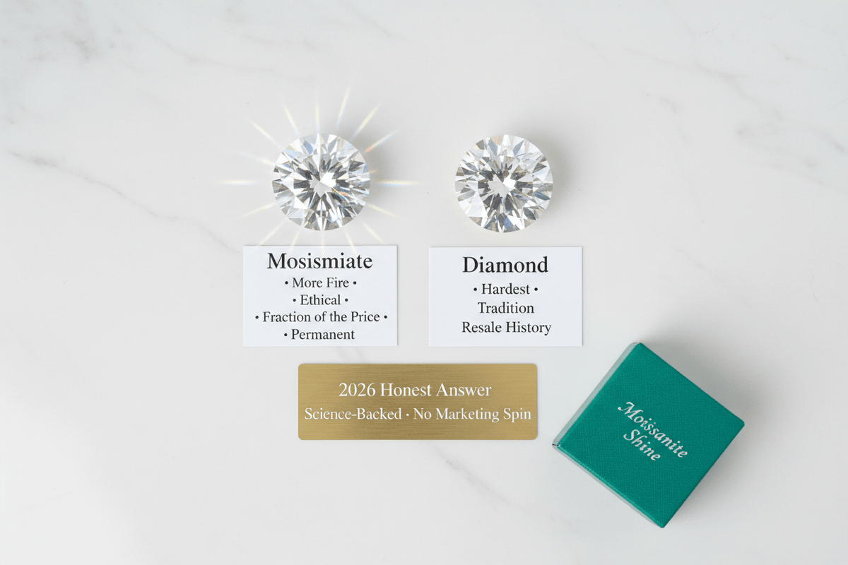Moissanite vs. Diamond: Which Is Better for an Engagement Ring? (2026 Honest Answer) - Moissanite Shine