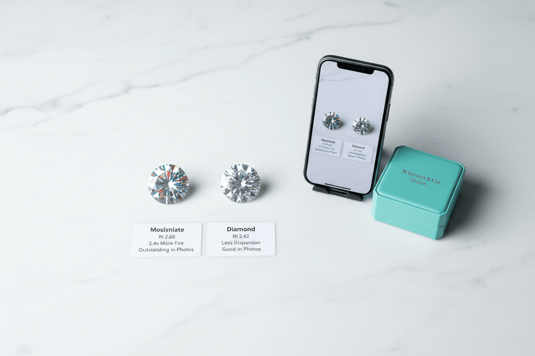 Moissanite vs Diamond: Which Looks Better in Photos? - Moissanite Shine