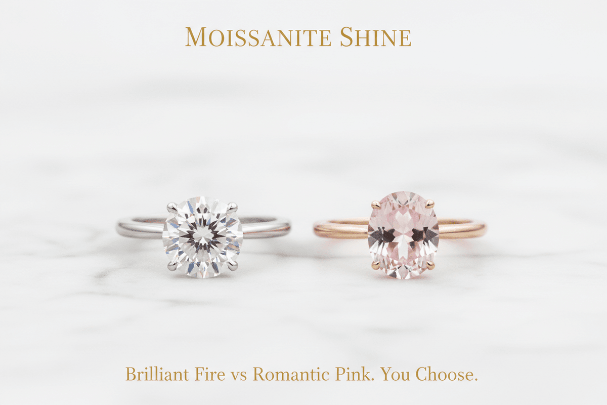 Moissanite vs Kunzite: Brilliant Fire vs Romantic Pink — Which Stone Is Right for You? - Moissanite Shine