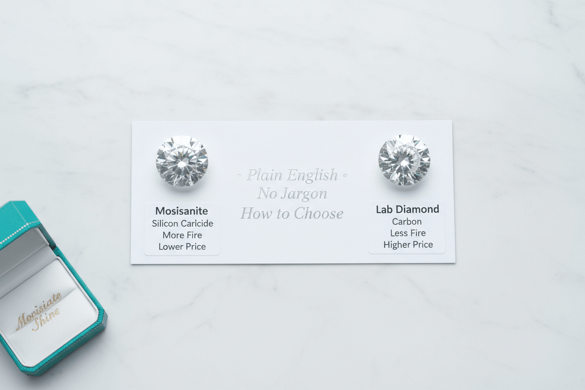 Moissanite vs. Lab Diamond: A Simple, Jargon-Free Guide for First-Time Buyers - Moissanite Shine