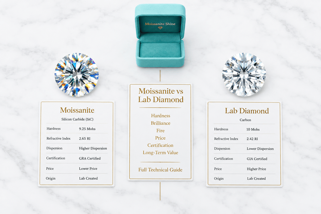 Moissanite vs. Lab Diamond: The Full Technical Comparison - Moissanite Shine