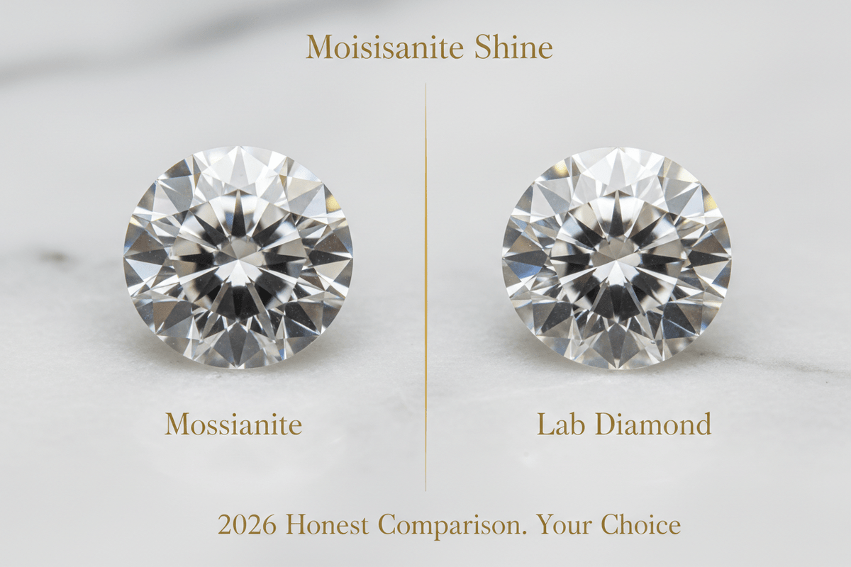 Moissanite vs. Lab-Grown Diamond 2026: The Honest Comparison - Moissanite Shine