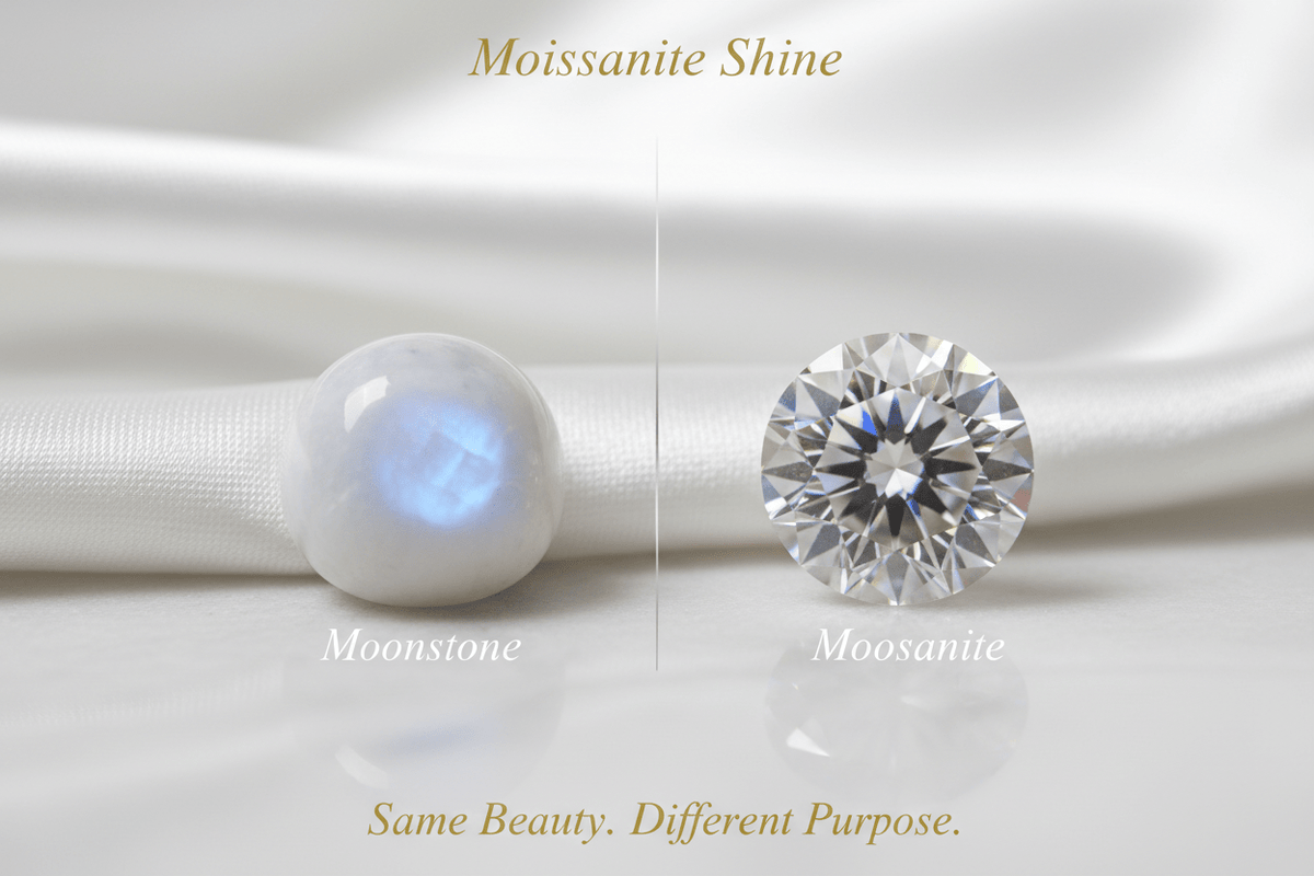 Moissanite vs. Moonstone: Two Stunning Stones, Two Completely Different Purposes - Moissanite Shine