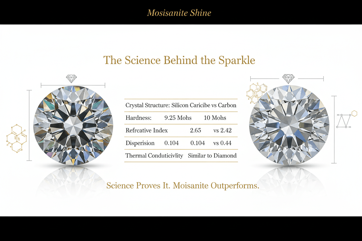 Moissanite vs. Natural Diamond: The Complete Scientific Comparison 2026 - Moissanite Shine