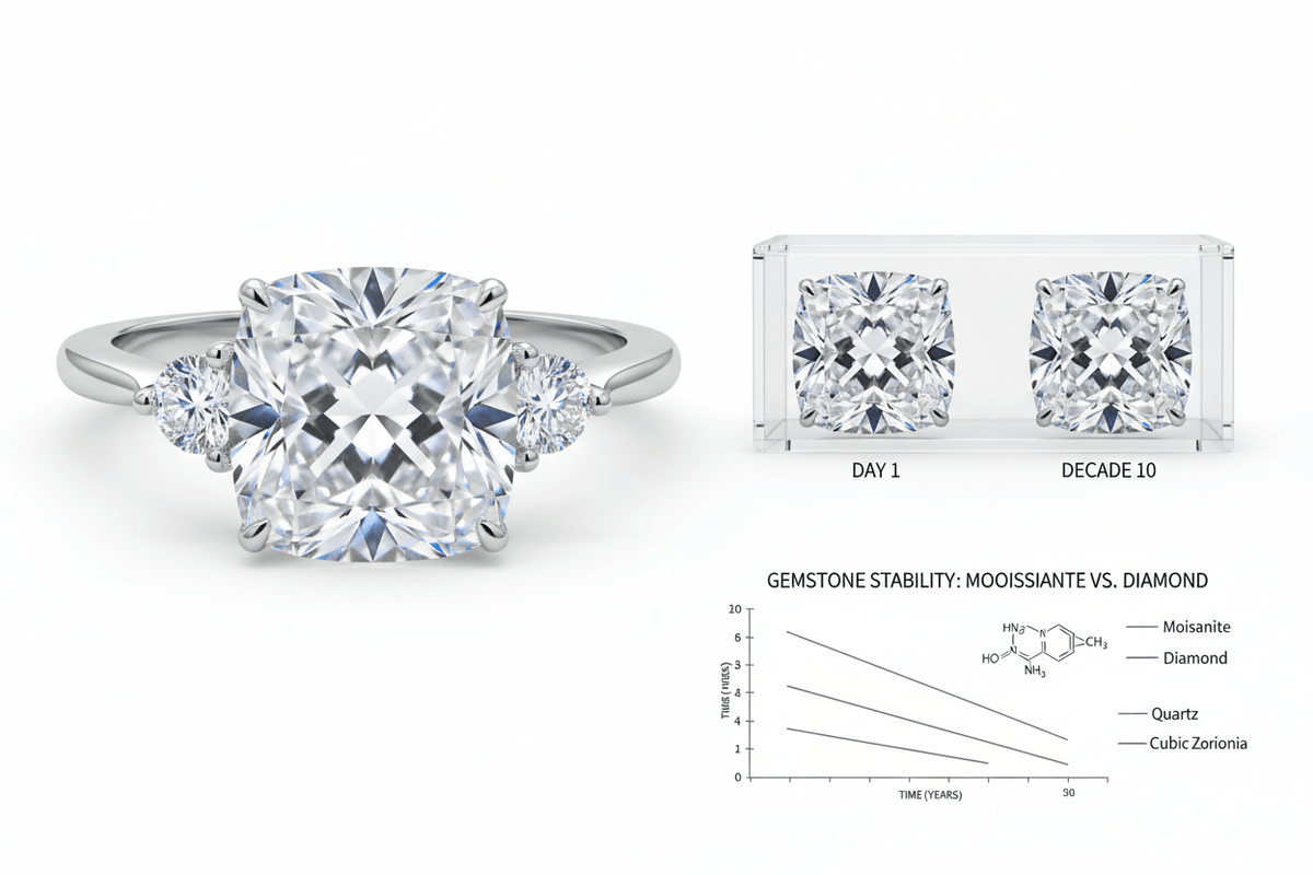 Round Brilliant vs. Hearts & Arrows Moissanite: Is the Premium Cut Worth It? - Moissanite Shine