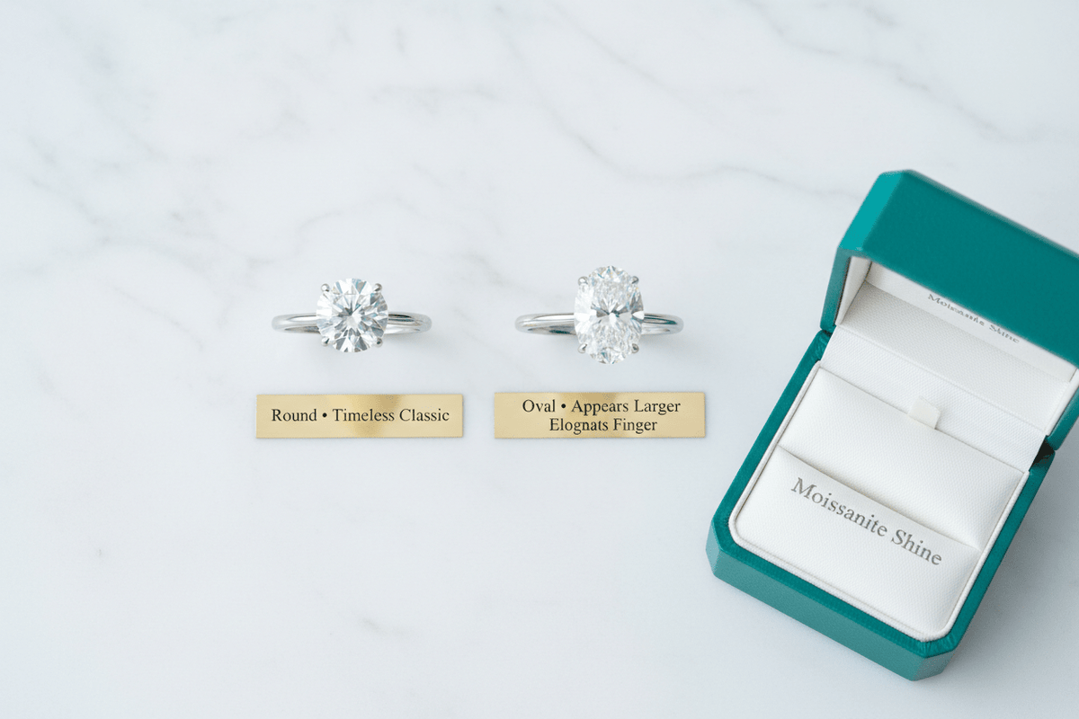 Round vs Oval Moissanite: The Simple Visual Comparison for First-Time Buyers - Moissanite Shine