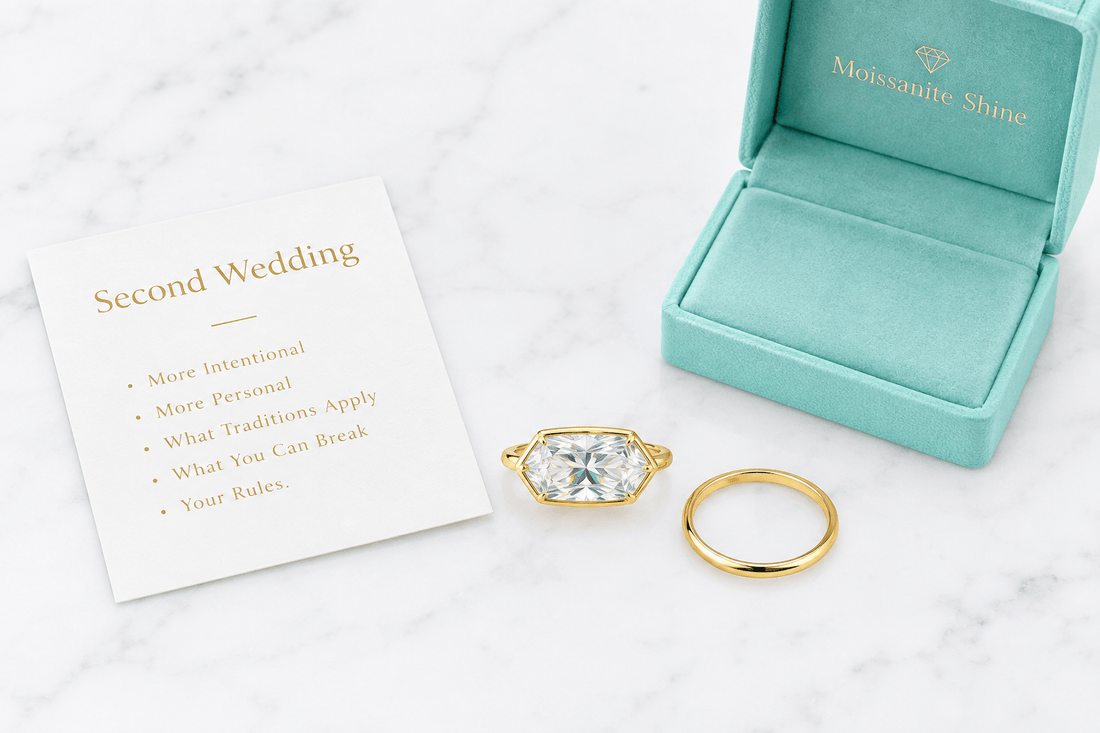 Second Wedding Jewelry: Choosing Differently the Second Time - Moissanite Shine