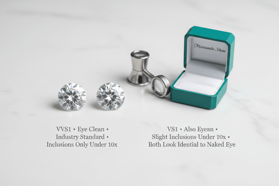 VVS1 vs VS1 Moissanite: What the Clarity Difference Actually Looks Like - Moissanite Shine