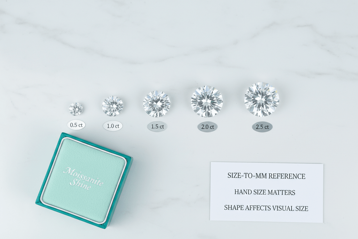 What Carat Size Should I Buy? The First-Time Buyer's Visual Decision Guide - Moissanite Shine