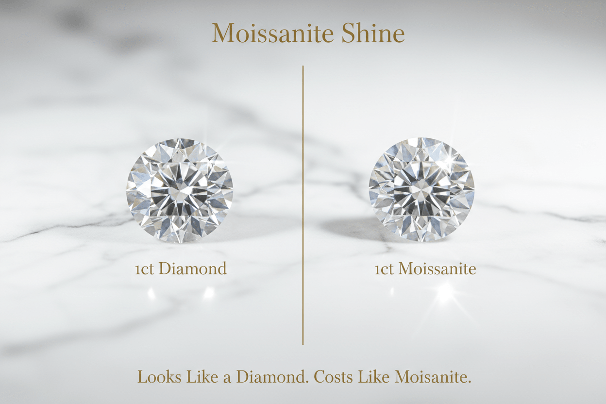 What Size Moissanite Looks Like a 1-Carat Diamond? The Complete Size Guide - Moissanite Shine
